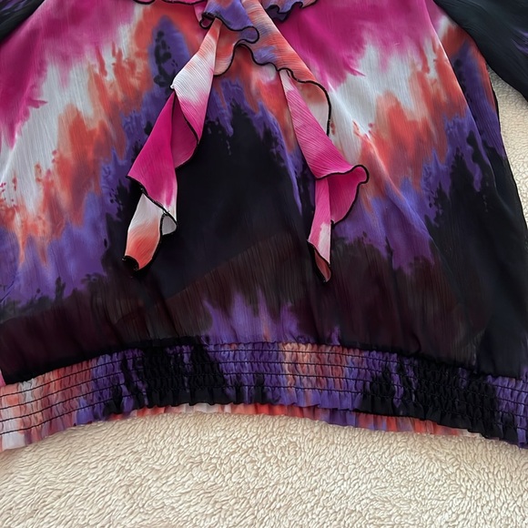 Women's Multicolor Ruffled Blouse - Picture 4 of 5
